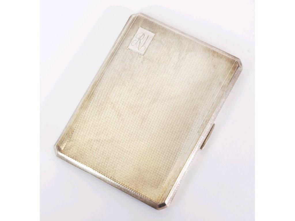 Appraisal: GENT'S SILVER ART DECO POCKET CIGARETTE CASE oblong with canted