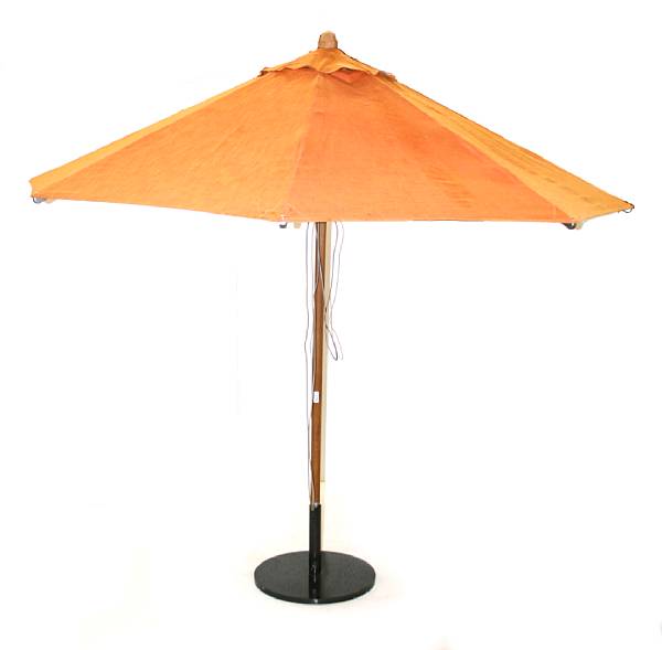 Appraisal: A Headlands Collection teak umbrella McGuire Furniture Company st century