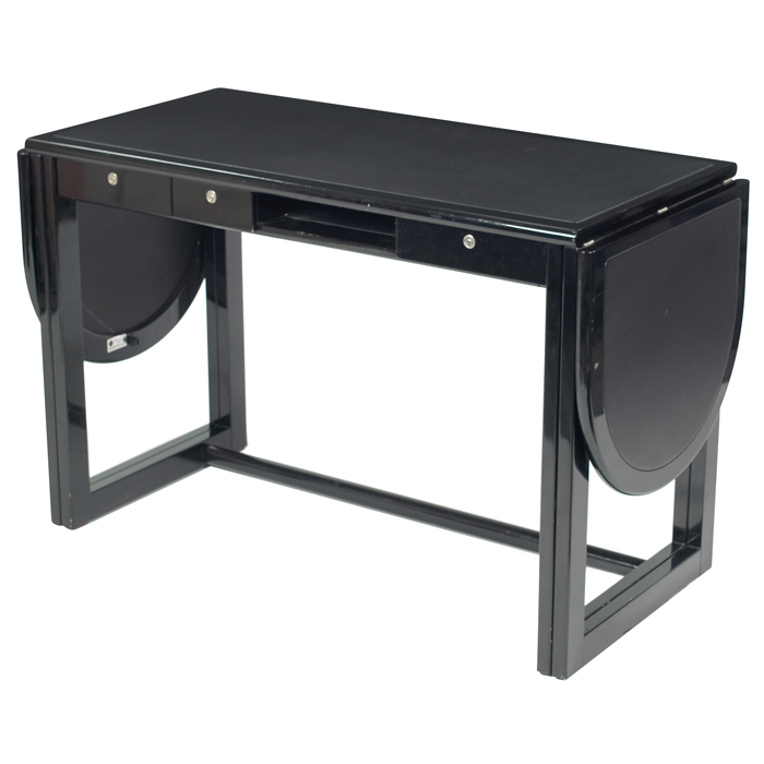 Appraisal: Pozzi and Verga desk Italy black lacquered wood form with