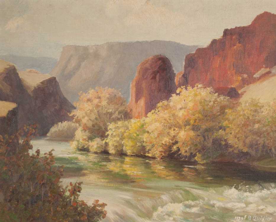 Appraisal: EDWARD B QUIGLEY OIL ON BOARD OREGON - Warm Springs