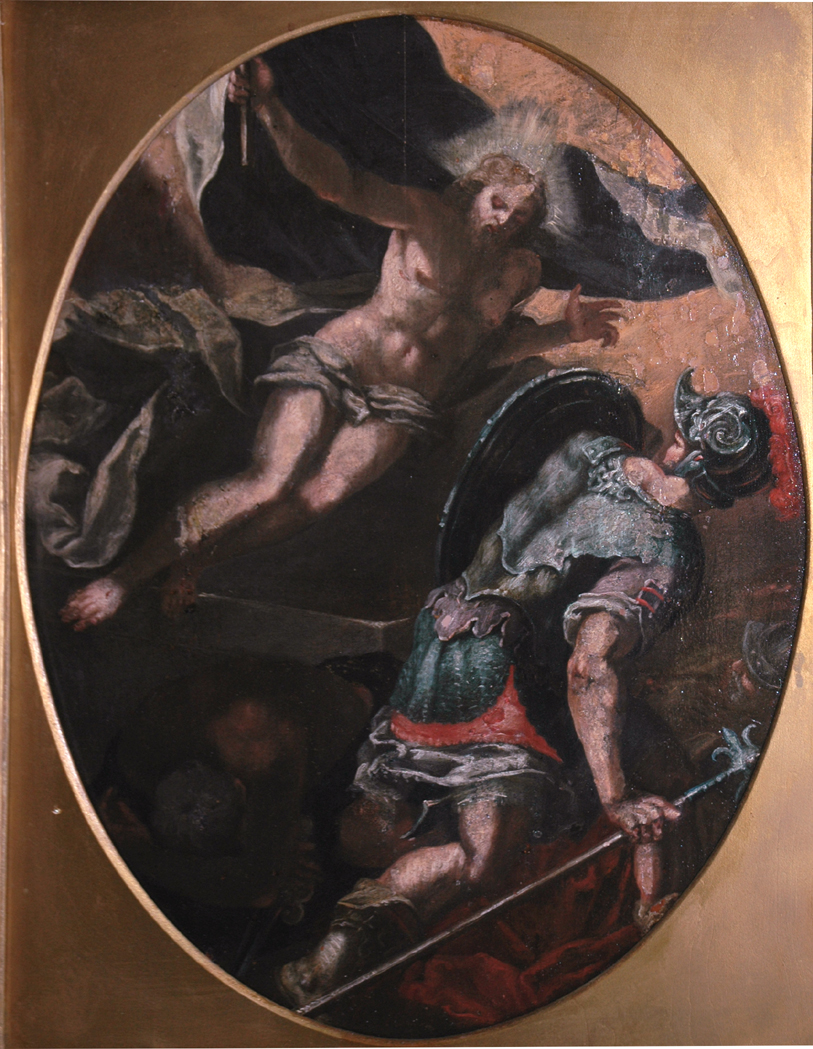 Appraisal: Follower of Jacopo Tintoretto The Resurrection Oil on panel Oval