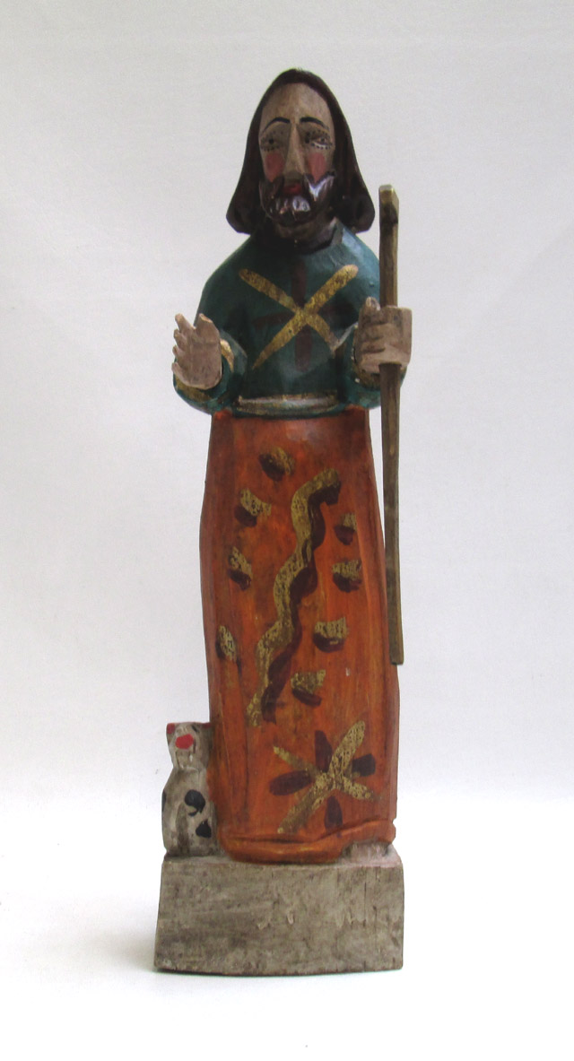 Appraisal: CARVED WOOD SPANISH STYLE SANTOS depicting Jesus standing and holding