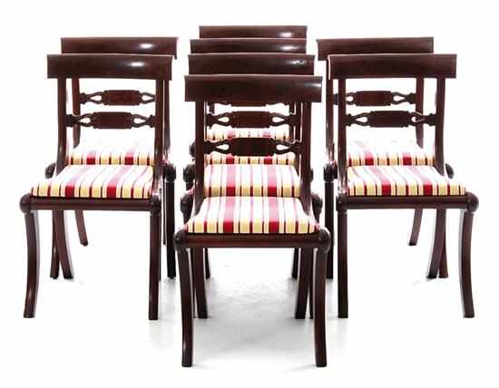 Appraisal: Set of eight American Classical mahogany side chairs first half