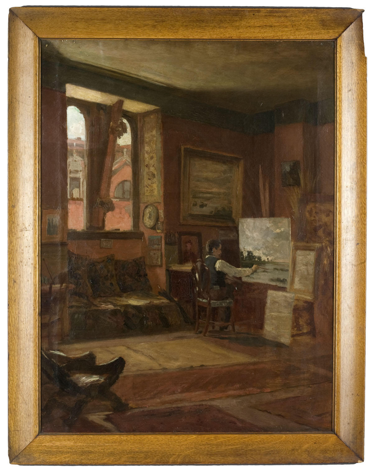 Appraisal: THE ARTIST'S STUDIO CONTINENTAL SCHOOL LATE NINETEENTH CENTURY Oil on