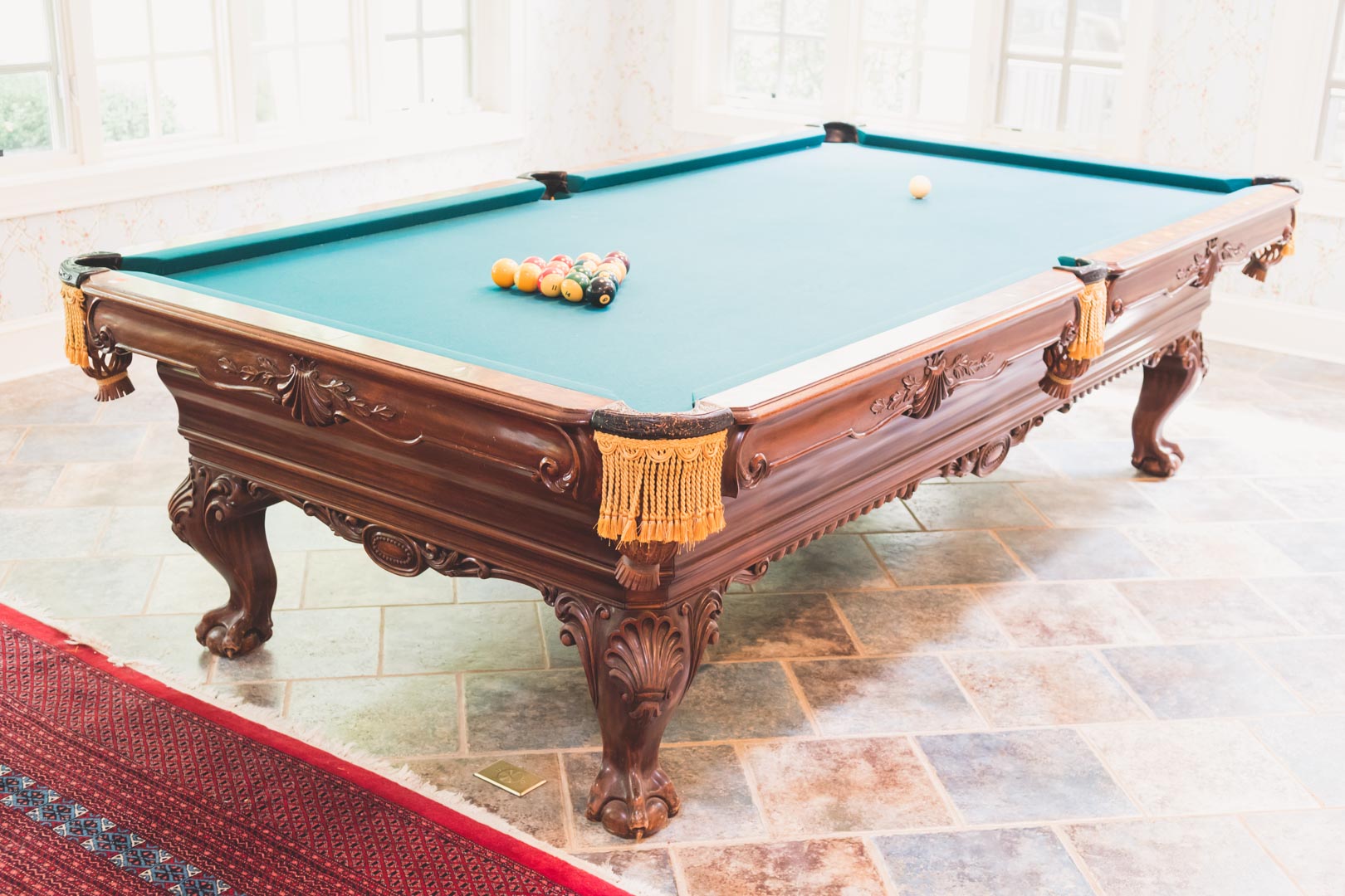 Appraisal: Billiards table Charles A Porter Renaissance by Charles A Porter