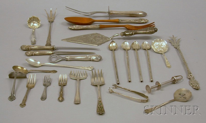 Appraisal: Approximately Twenty-six Pieces of Mostly Sterling Flatware including a pair