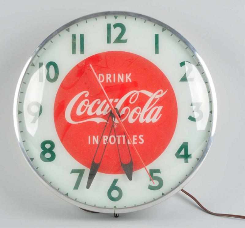 Appraisal: Early Light-Up Coca-Cola Clock Description Working Condition Excellent Size Dia