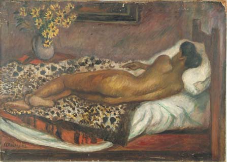 Appraisal: WALDO PEIRCE American - RUBY S SIESTA Unframed large oil