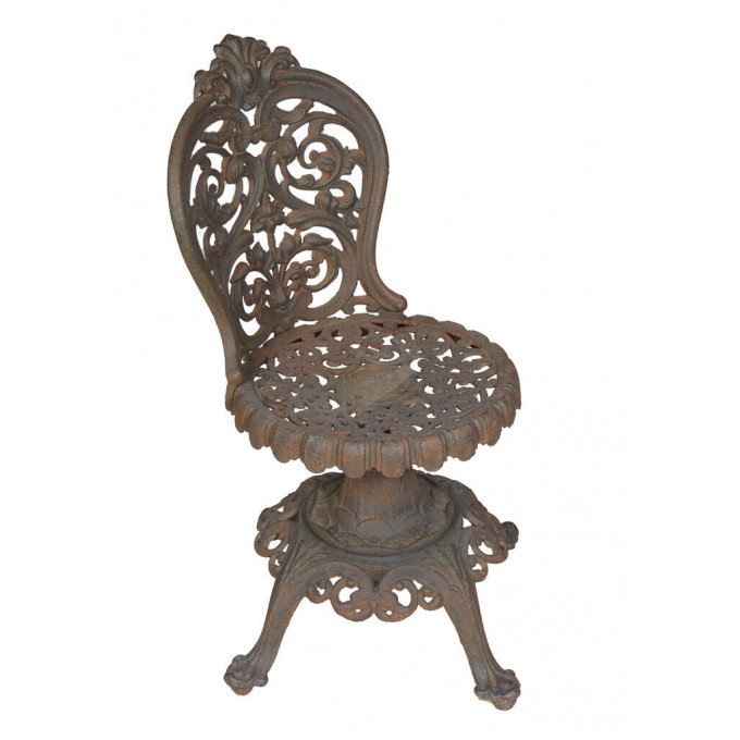 Appraisal: American Cast Iron Swivel Chair th c the curved canted