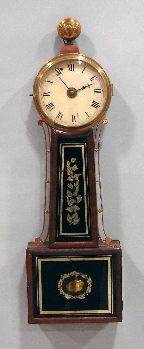 Appraisal: Circa mahogany case with painted iron dial and day time