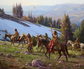 Appraisal: Last Trail to Medicine Wheel by Martin Grelle Martin Grelle