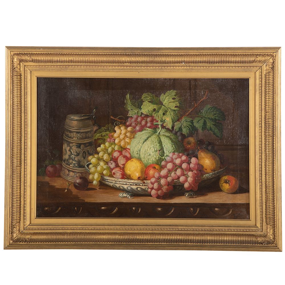 Appraisal: Charles Thomas Bale Still Life with Grapes oil British -