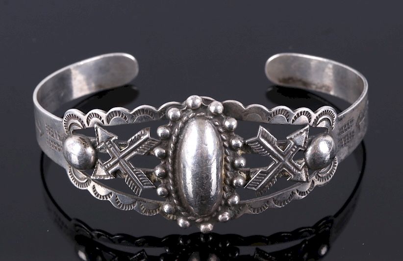 Appraisal: Navajo Fred Harvey Sterling Silver Bracelet For your bidding pleasure