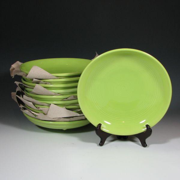 Appraisal: Eleven Homer Laughlin Fiesta presentation bowls in Chartreuse discontinued color