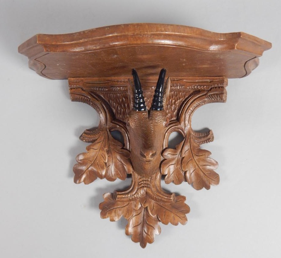 Appraisal: An early thC Black Forest Lindum Wood wall bracket carved