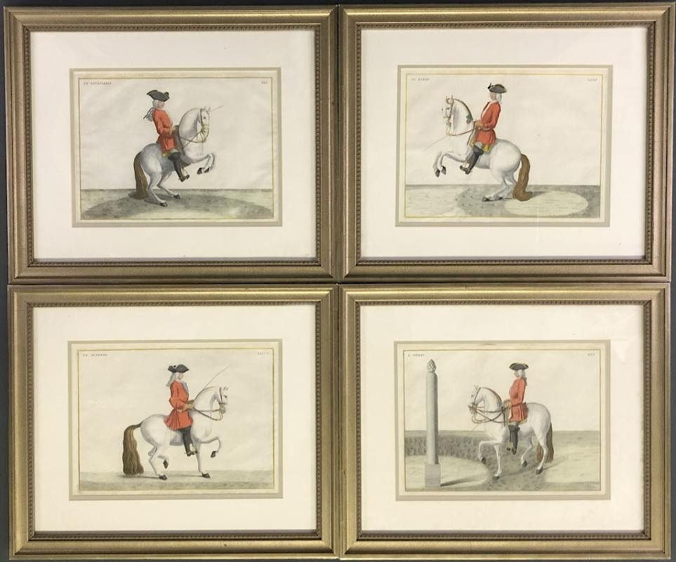 Appraisal: Set of Four Eisenberg Dressage Prints A set of four