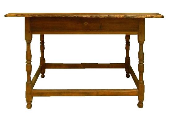 Appraisal: th th C tavern table single long drawer breadboard top