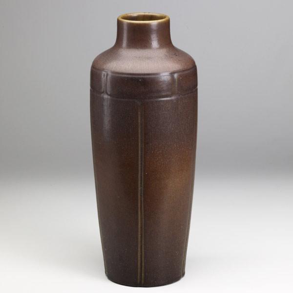 Appraisal: ROOKWOODTall Production matte brown vase Flame mark XI illegible model