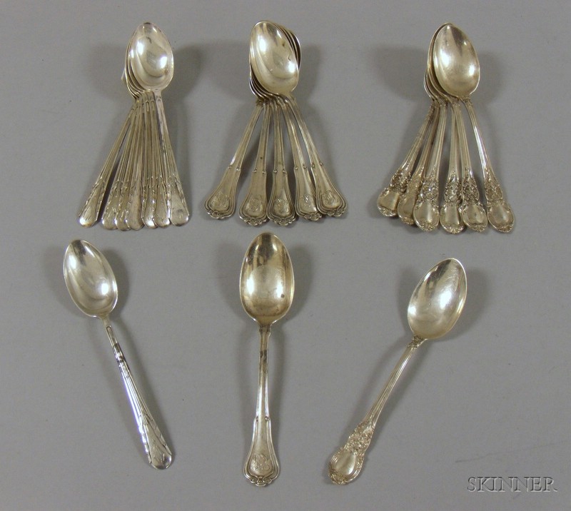 Appraisal: Three Sets of Sterling Silver Spoons a set of eight