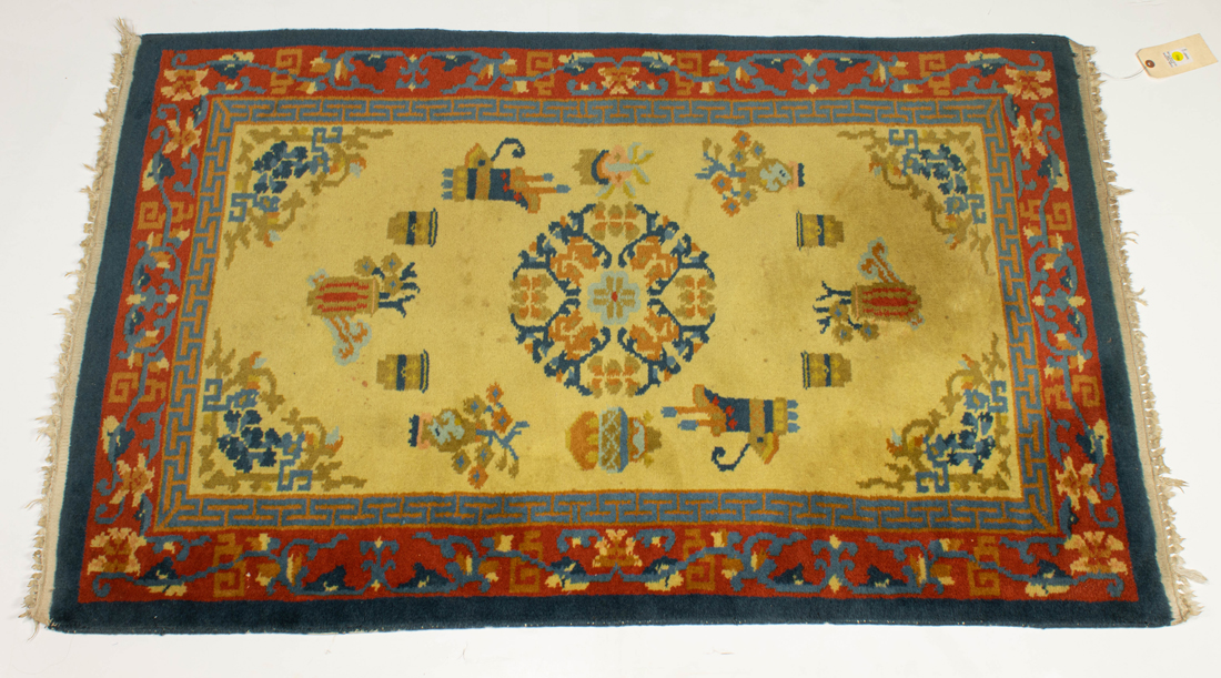 Appraisal: CHINESE ART DECO STYLE RUG Chinese Art Deco style rug