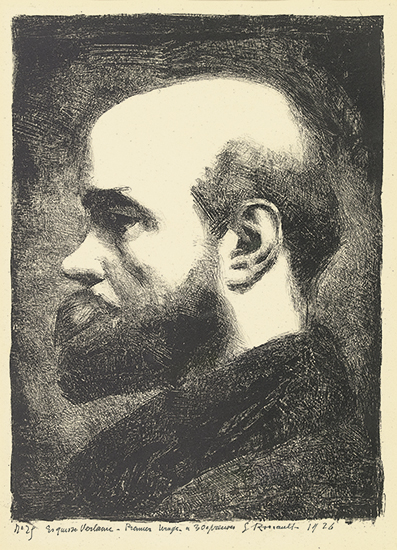 Appraisal: GEORGES ROUAULT Portrait de Raul Verlaine Lithograph x mm x