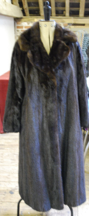 Appraisal: Lady's full length dark brown ranch mink coat in good