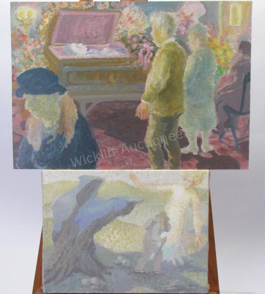 Appraisal: Lois Davis IN b Acrylic Spiritual Paintings Provenance from the