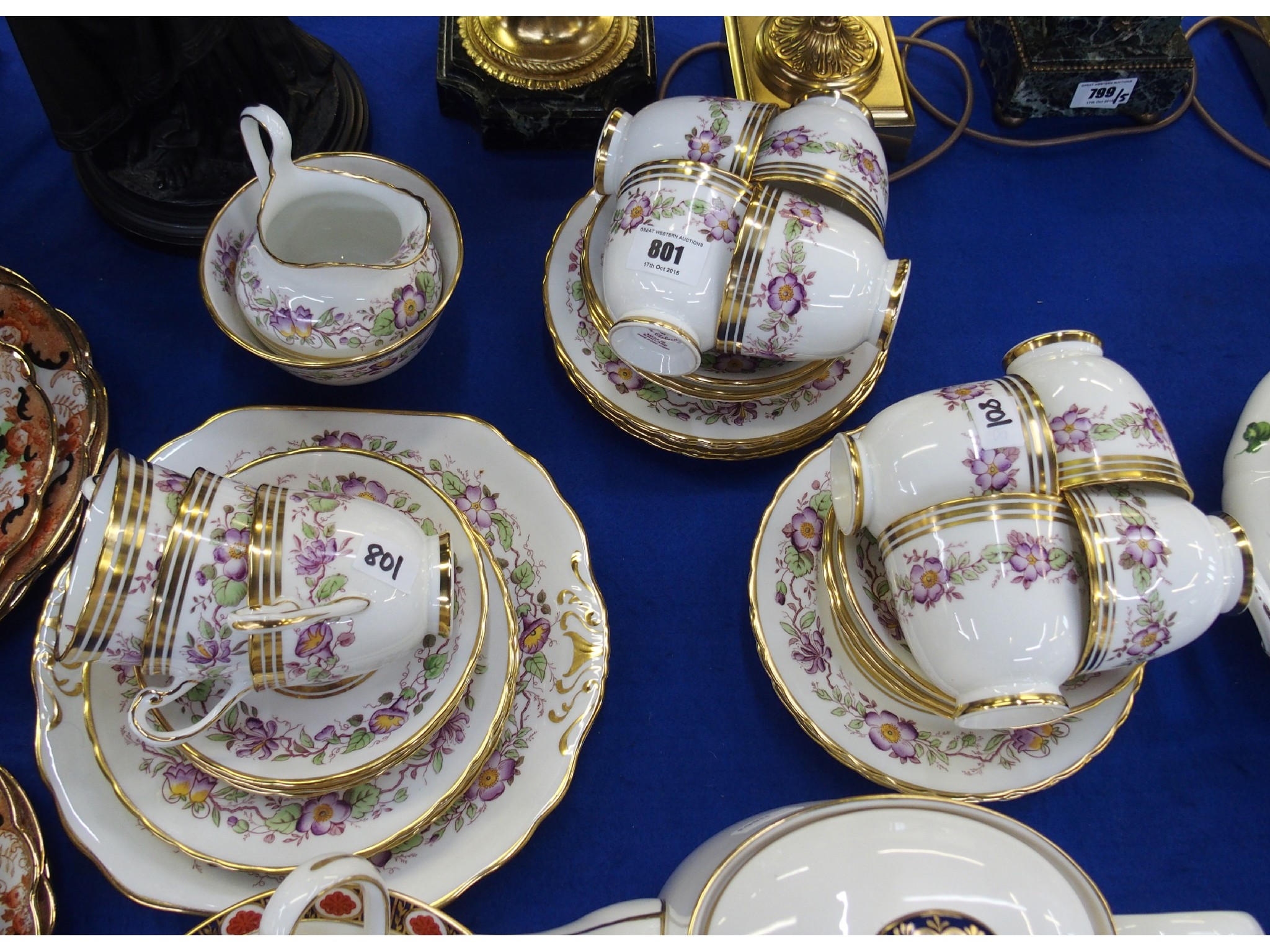 Appraisal: New Chelsea porcelain tea set for twelve cup missing with