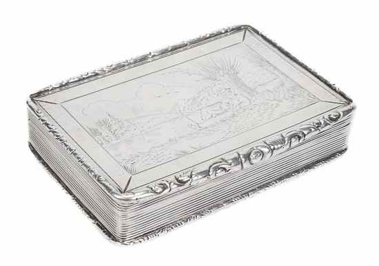 Appraisal: An early Victorian silver rectangular snuff box by Francis Clark