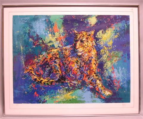 Appraisal: MARK KING AMERICAN - LEOPARD Seriograph x in sight Framed