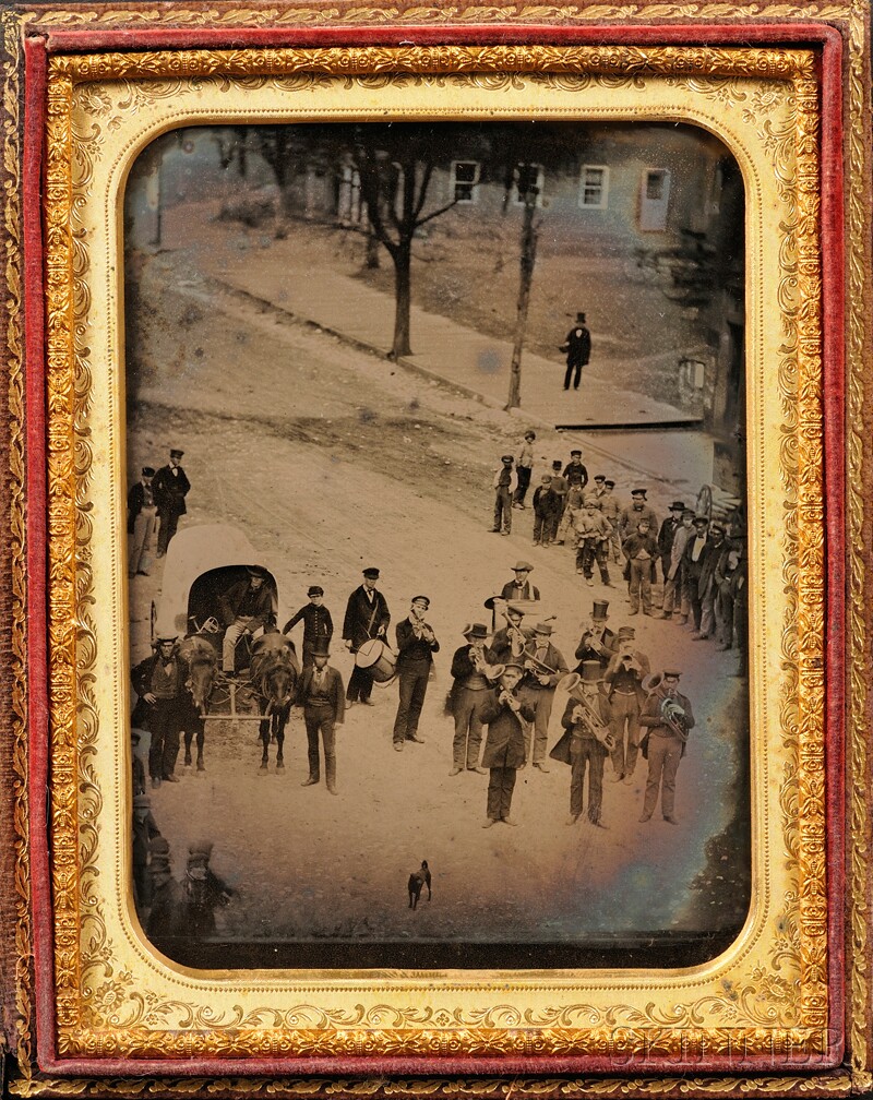 Appraisal: Half Plate Ambrotype Depicting a Whitehall New York Street Parade