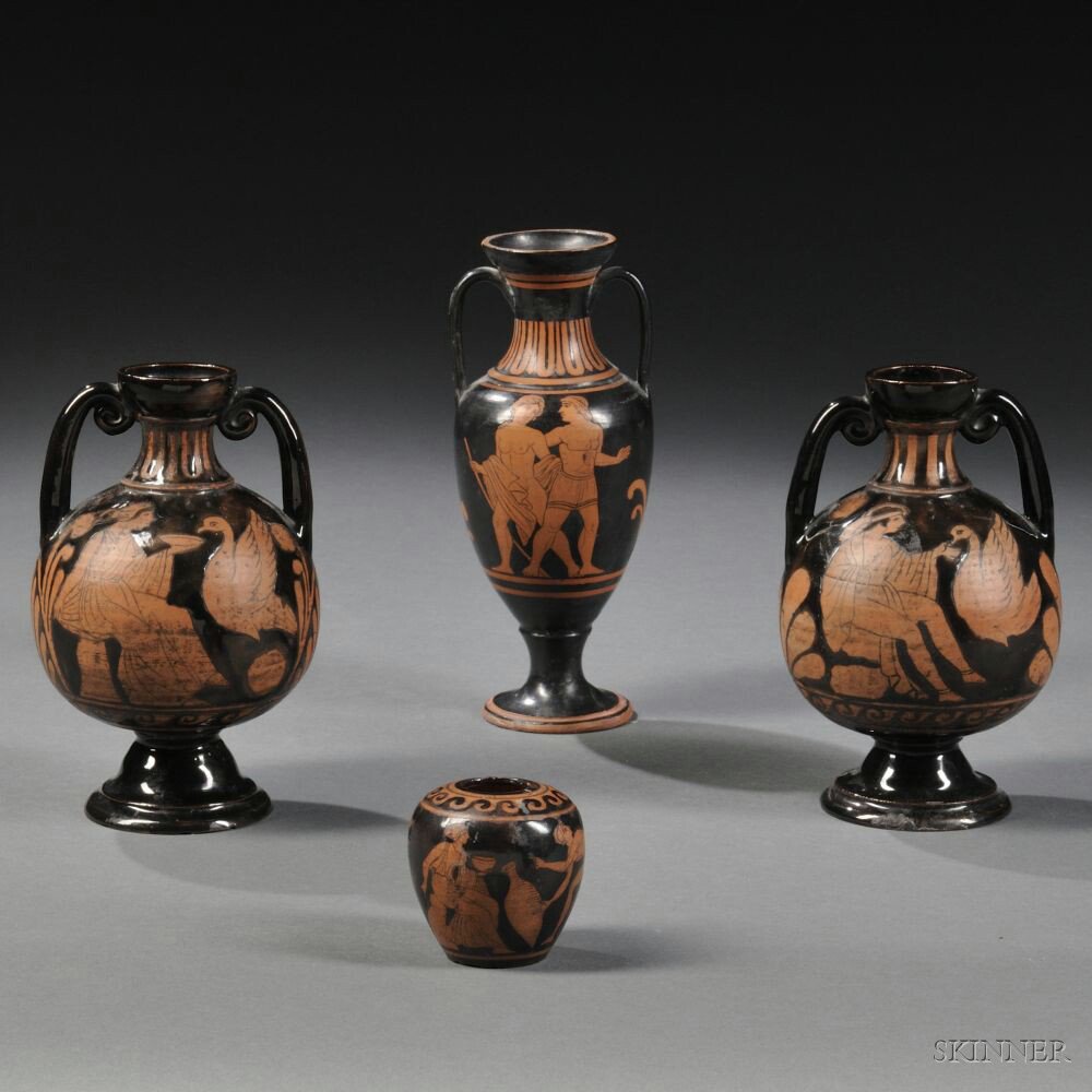 Appraisal: Four Grand Tour Red Figure Ceramic Vessels second half th