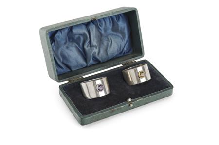 Appraisal: Ballater a cased pair of Scottish provincial silver napkin rings