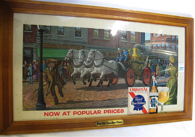 Appraisal: PABST BLUE RIBBON COLOR LITHOGRAPH titled Good Old Time Beer