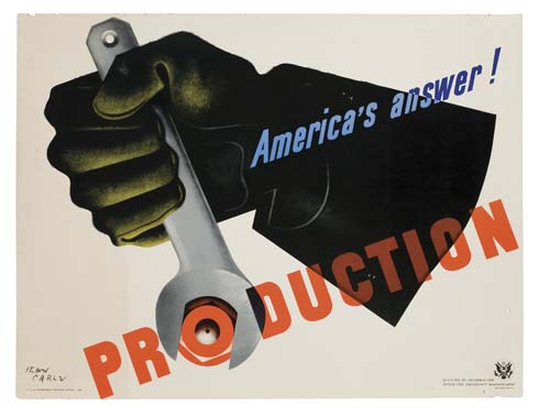 Appraisal: JEAN CARLU AMERICA'S ANSWER PRODUCTION x inches x cm U