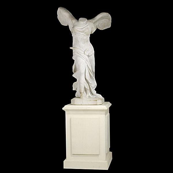 Appraisal: MARBLE WINGED VICTORYOn pedestal removable wings th c Wing repair