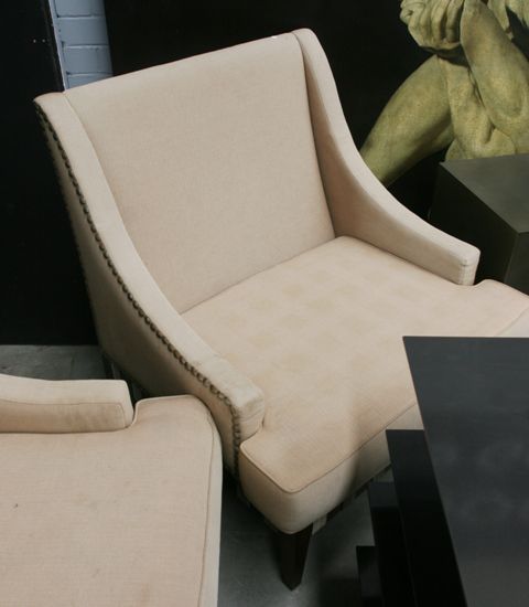 Appraisal: A pair of contemporary fabric upholstered armchairs