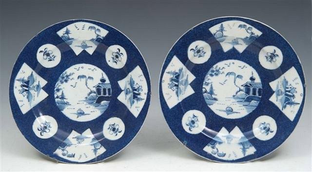 Appraisal: A PAIR OF CAUGHLEY PLATES decorated with powder blue ground