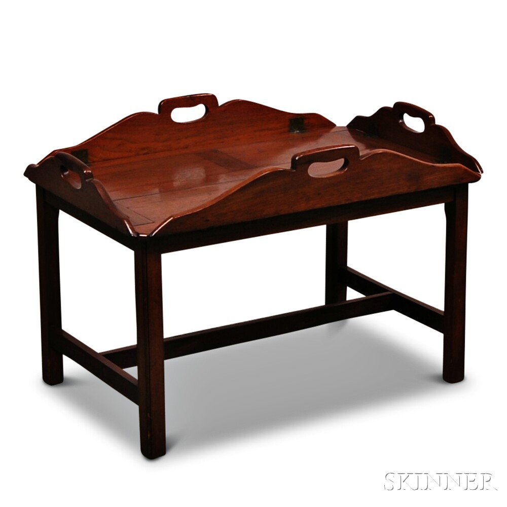 Appraisal: Georgian-style Walnut Butler's Tray Table ht wd dp in Estimate