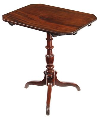 Appraisal: A George III mahogany tripod occasional table the rectangular snap