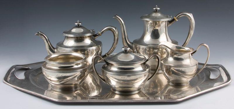 Appraisal: Frank W Smith Sterling Silver Tea Set with Tray five