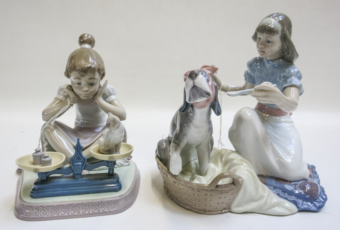 Appraisal: TWO LLADRO PORCELAIN FIGURINES by sculptor Ragino Torrijos Take Your