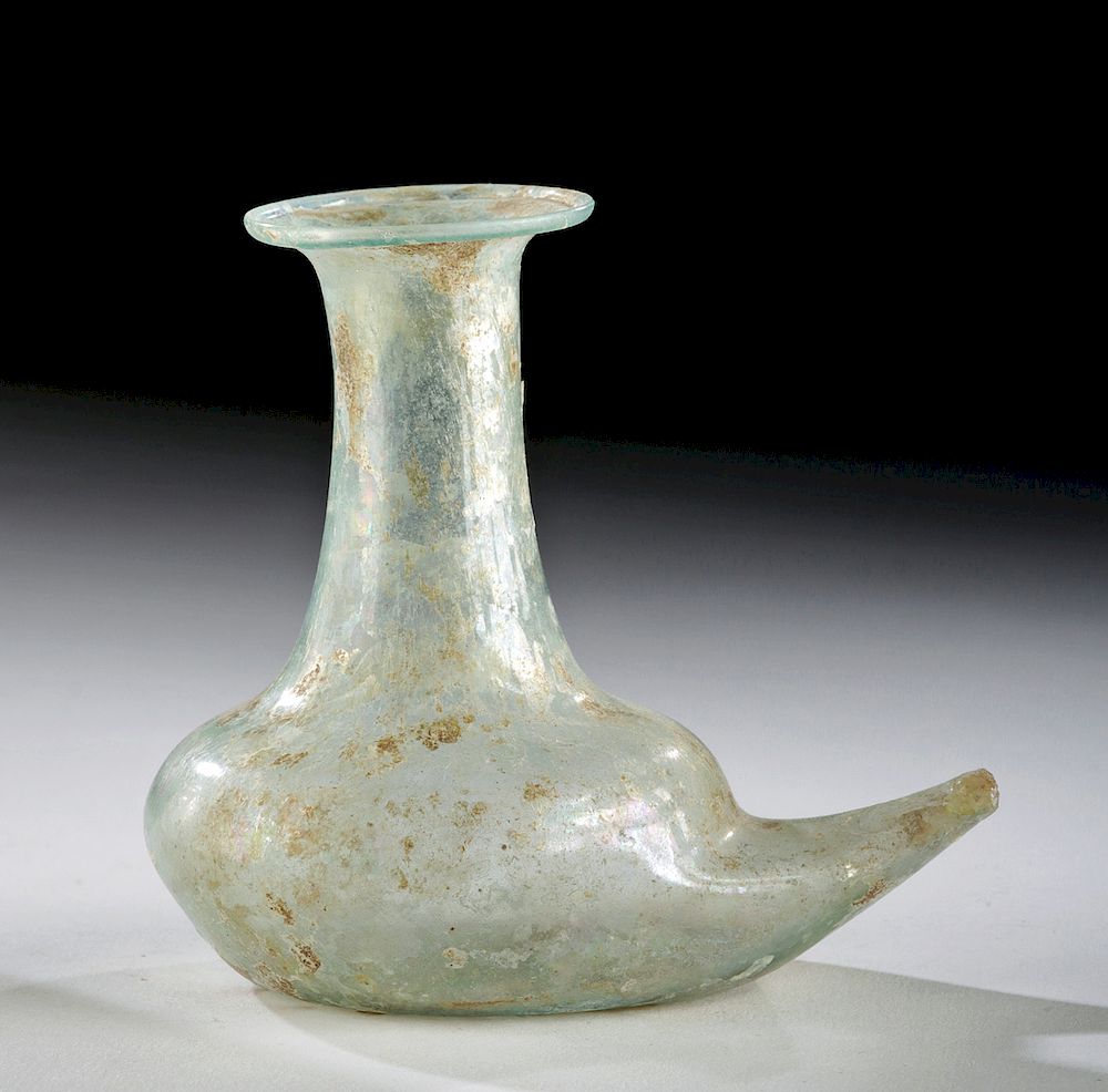 Appraisal: Roman Glass Baby Feeder Flask Roman early Imperial Period ca