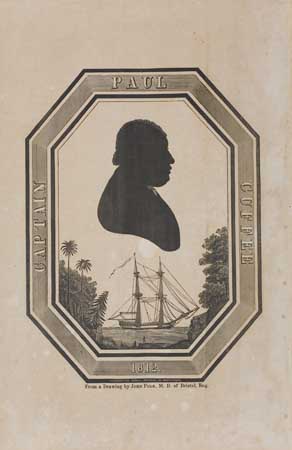 Appraisal: SILHOUETTE OF THE NOTED AFRICAN-AMERICAN SEA CAPTAIN CUFFEE PAUL Woodcut