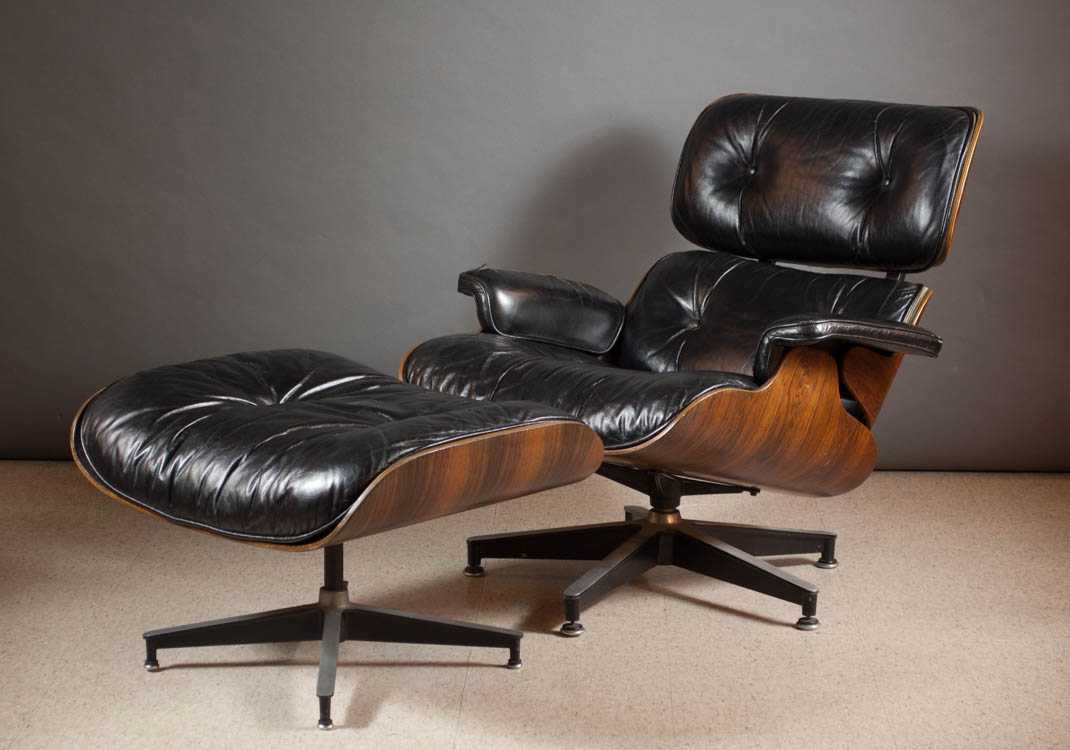 Appraisal: EAMES - ROSEWOOD LOUNGE CHAIR AND OTTOMAN Charles and Ray