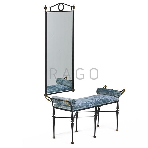 Appraisal: STYLE OF WILLIAM BILLY HAINES Bench and mirror Condition Report