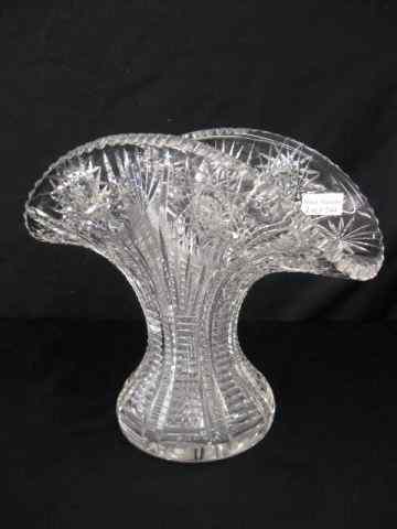 Appraisal: Cut Glass Fan Vase brilliant period starburst with stepcut base