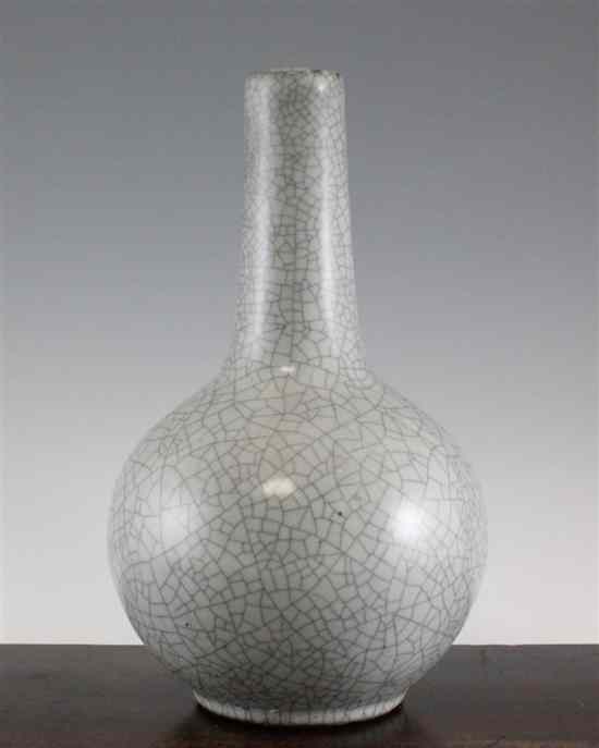 Appraisal: A Chinese crackleglaze monochrome bottle vase probably Republic period -