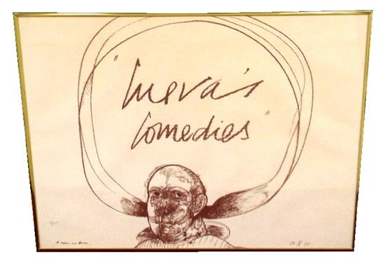 Appraisal: Jos Luis Cuevas Mexican b print depicting man's head encircled