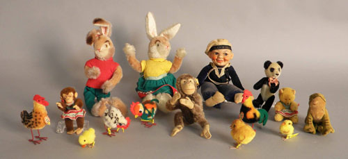 Appraisal: Nine labeled Steiff stuffed animals together with two Schuro rabbits